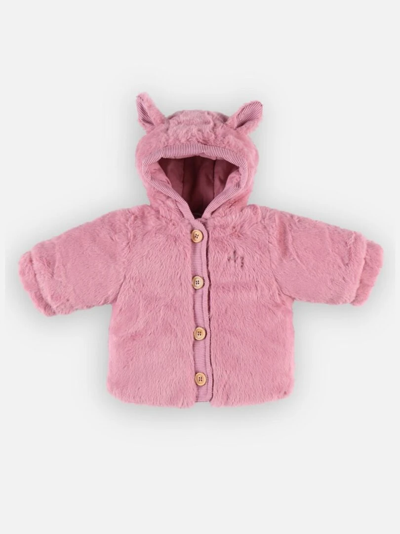 Veste à capuche en groloudoux Noukie's Rose