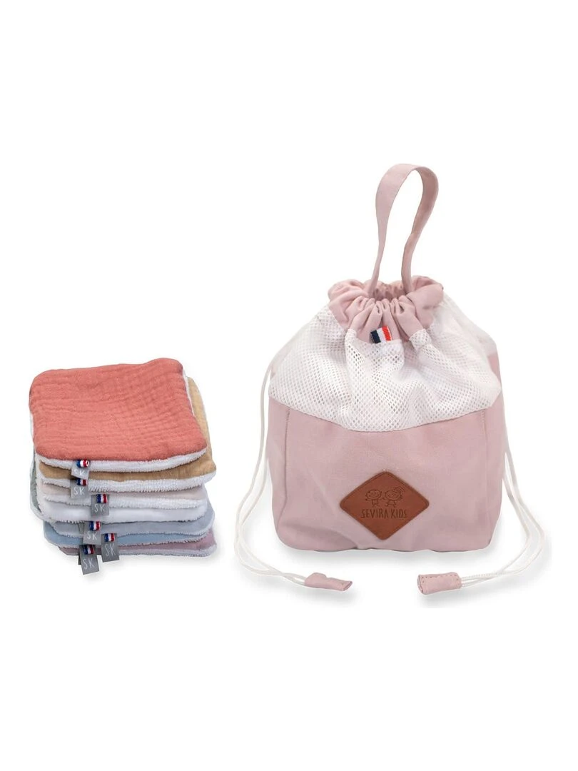 Pochon distributeur et ses 8 lingettes lavables Jeanne Rose