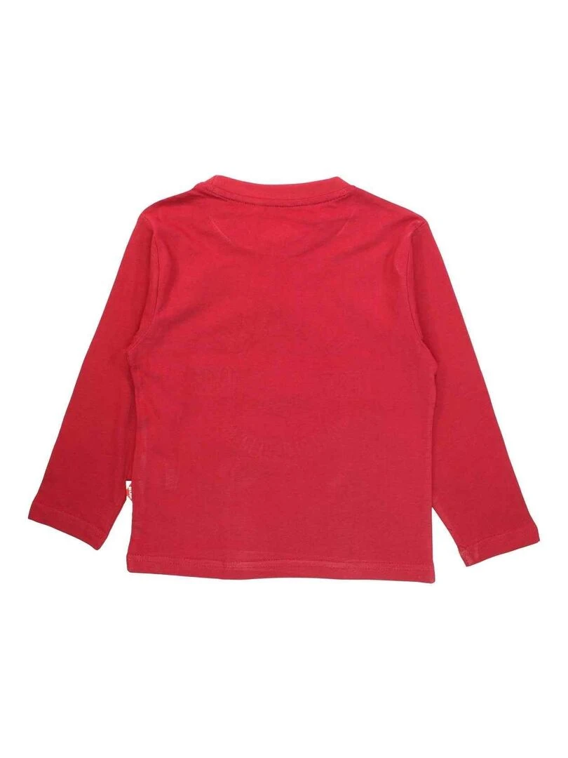 Lee Cooper T shirt garçon imprimé logo en coton Bordeaux