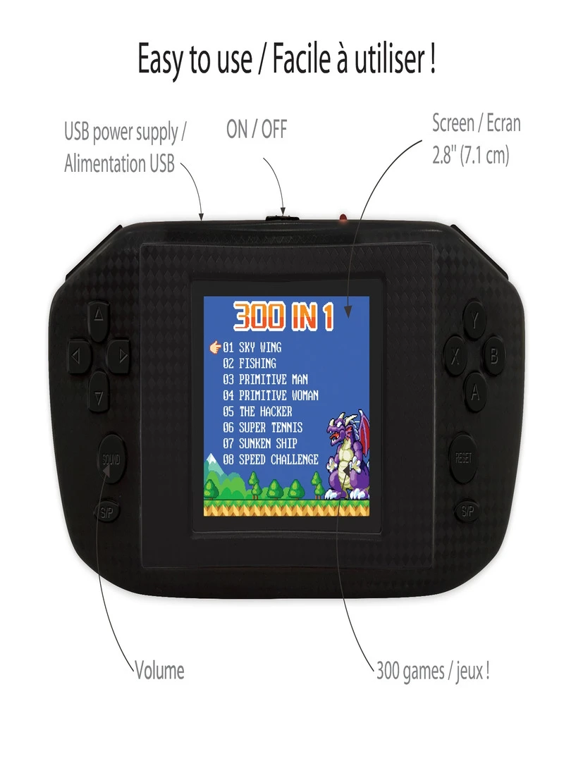Console Portable Power Arcade Center   Écran 2.8'' 300 Jeux   N/A