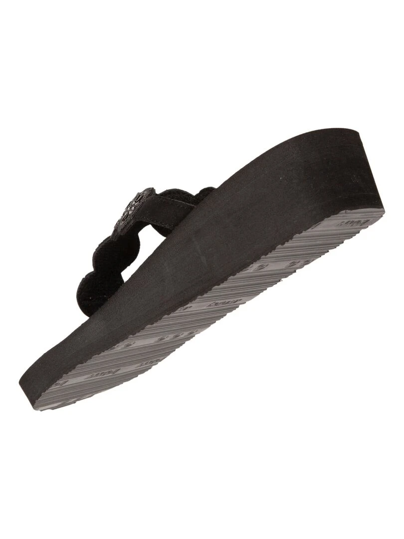 Tongs compensée Femme Perles Noir   Noir