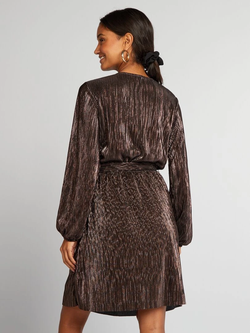 Robe en maille plissée brillante   BRONZEPLEA