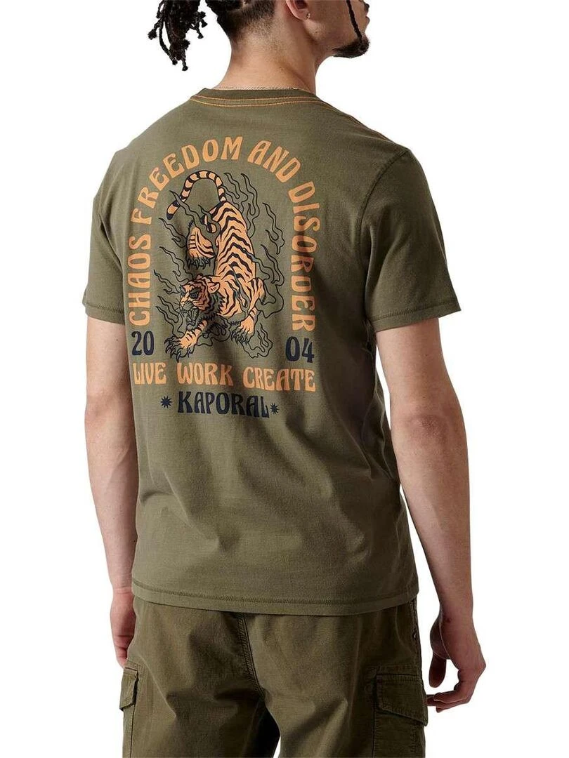 KAPORAL   T shirt coton col rond   Kaki