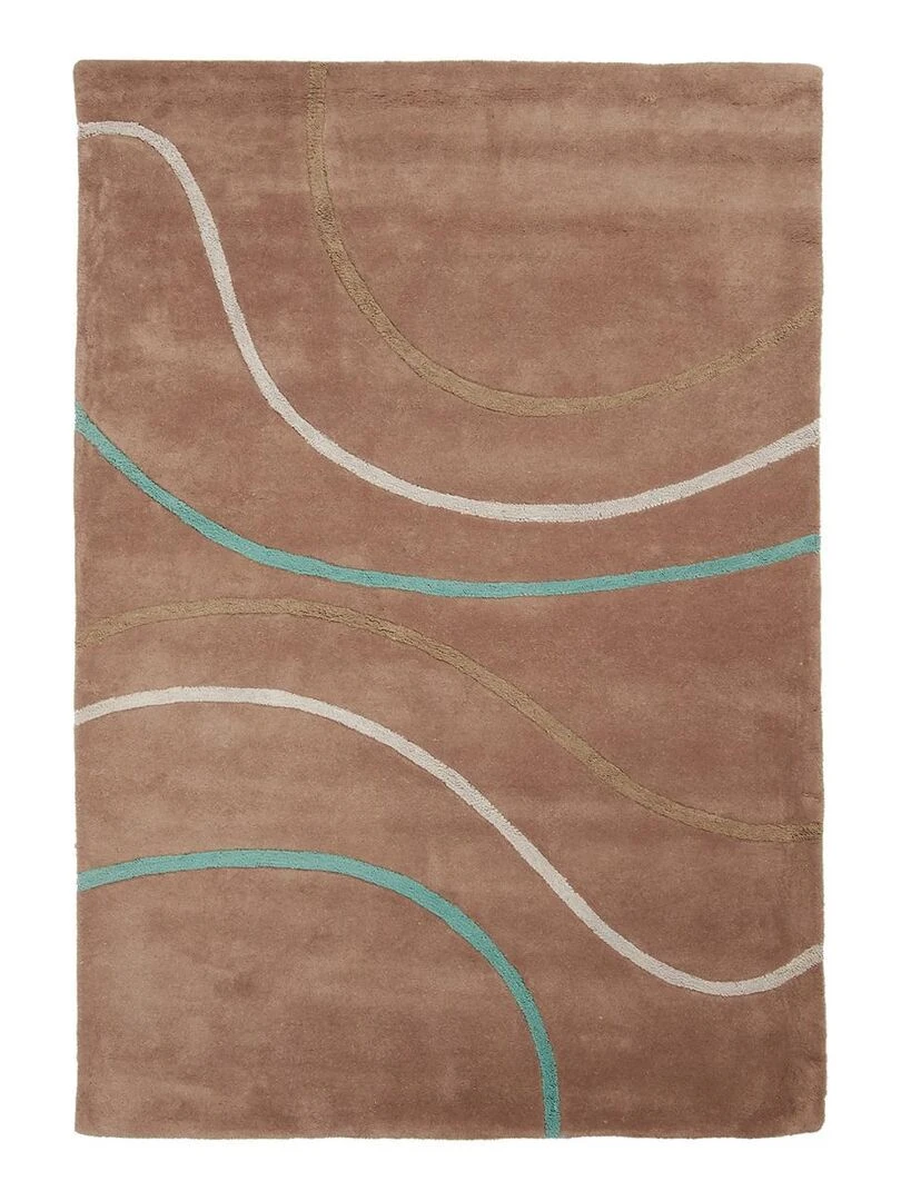 Tapis salon Fait main JAM Marron 160x230 en laine idéal pour un salon Marron