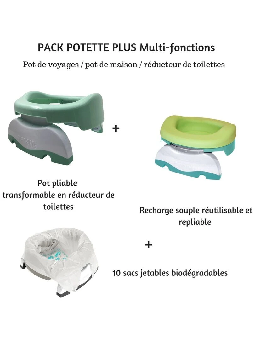 Pot bébé nomade   réducteur de WC   Vert