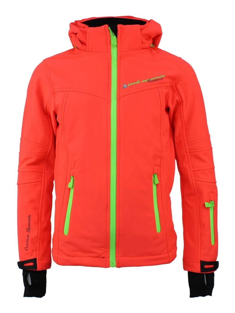 Blouson softshell fille GAMALA PEAK MOUNTAIN Orange corail