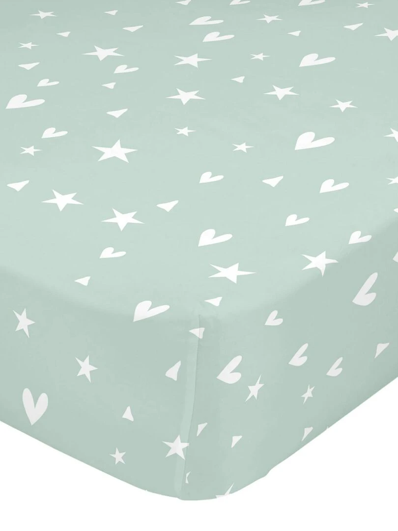 Drap housse Fairy dust Lit Bébé "Happyfriday" Blanc