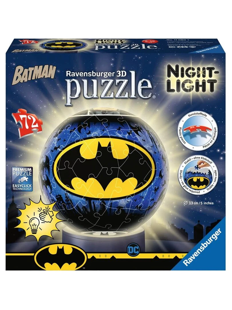 Puzzle Ball 3D 72 pièces illuminé : Batman N/A
