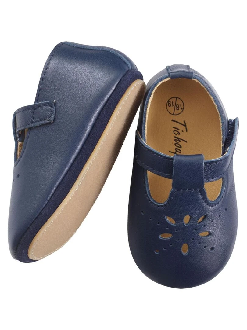 Salomé cuir souple Bleu marine