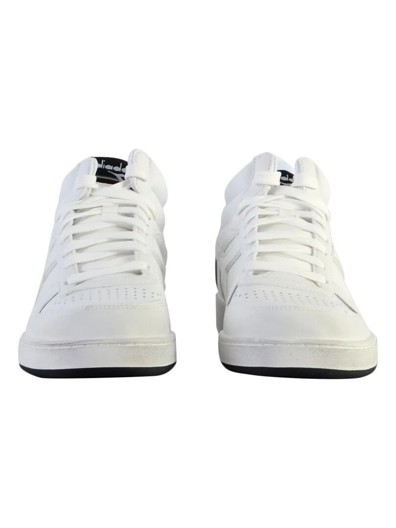Basket Montante Cuir Diadora Magic Demi Icona   Blanc