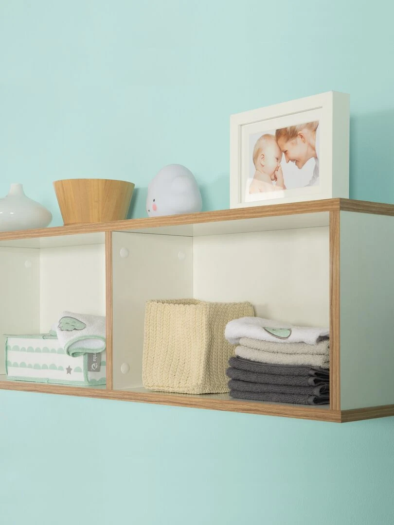 ROBA Étagère murale à 2 niches "Finn" Blanc/décor chêne doré Blanc