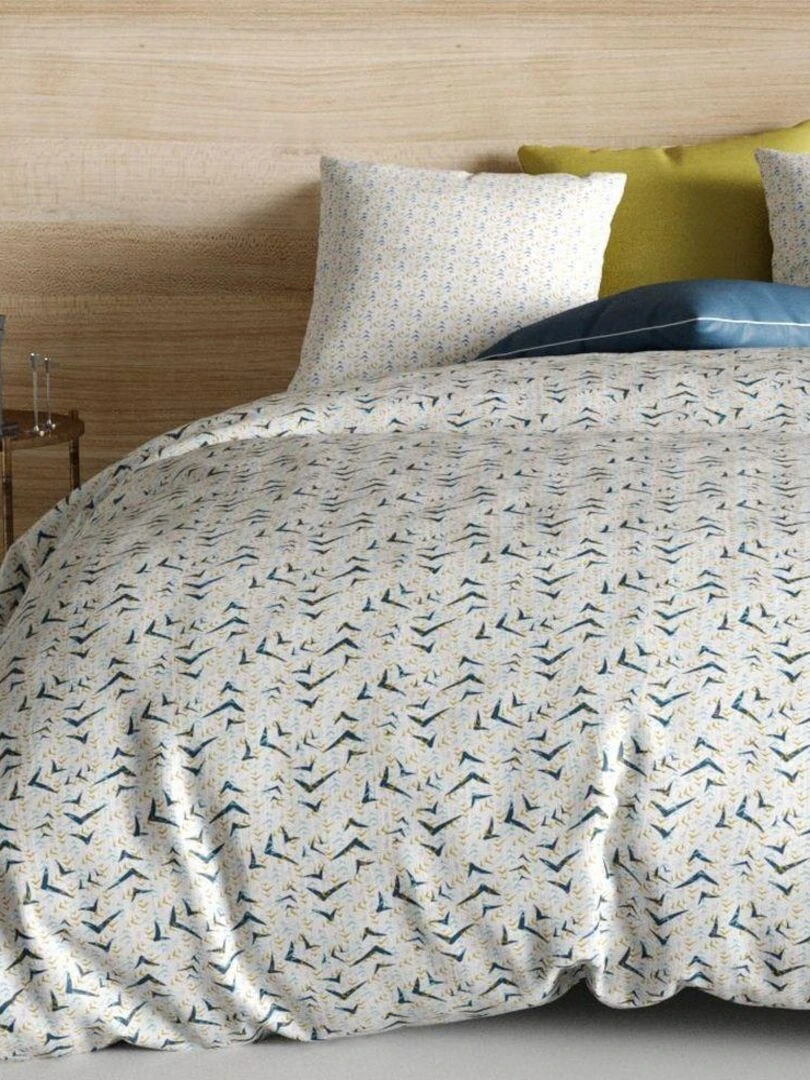 Housse de couette + 2 taies d'oreiller 65x65 cm Coton Vita Bleu