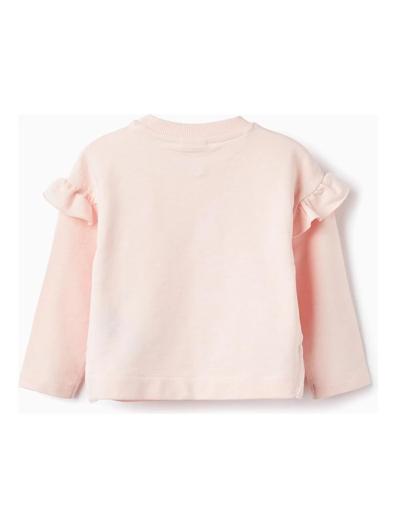 Sweat en Coton avec Volants pour Fille 'Peach' SICILIAN DAYS Rose clair