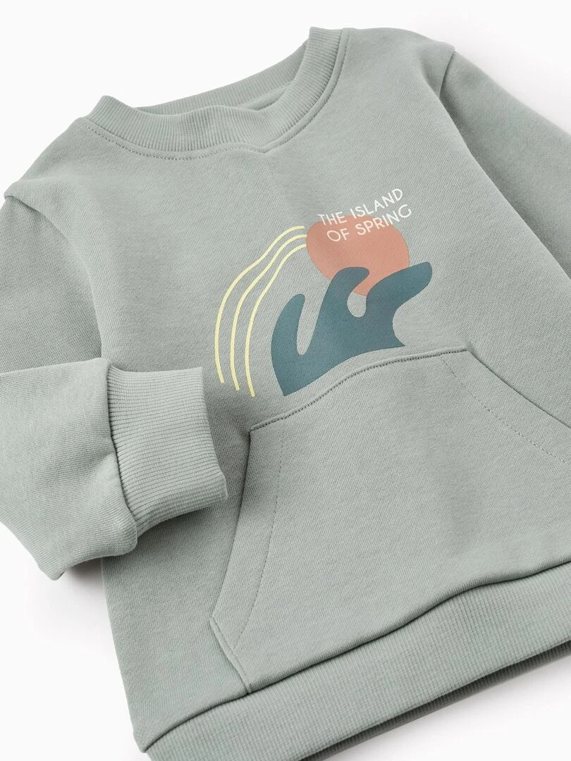 Sweat en coton pour bébé garçon 'Island of Spring'  SICILIAN DAYS   Vert clair