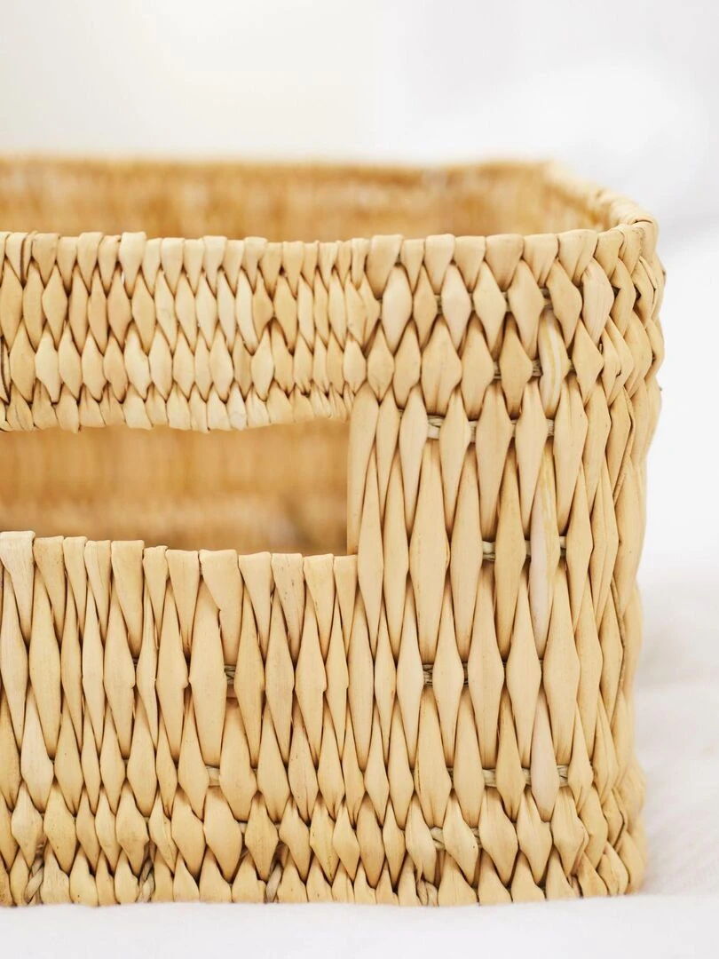 Panier de rangement rectangle Hassira   Beige clair