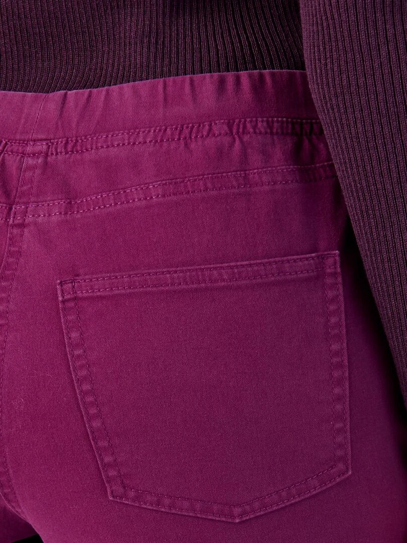 Pantacourt gabardine extensible Damart Violet foncé