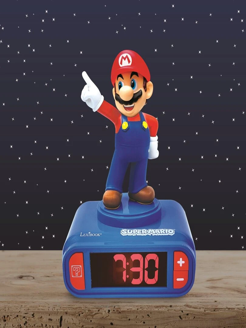 Réveil Super Mario Avec Personnage Mario En 3d Et Sons Du Jeu Vidéo   N/A
