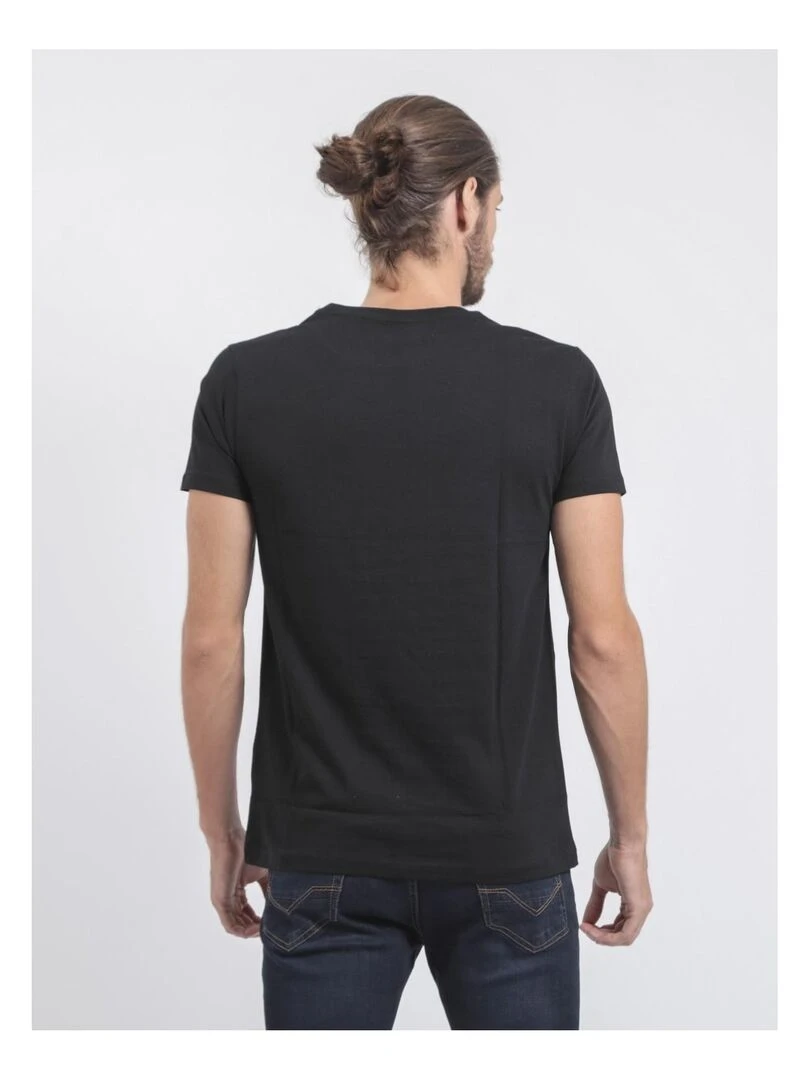 T shirt col rond pur coton JAMIX Noir