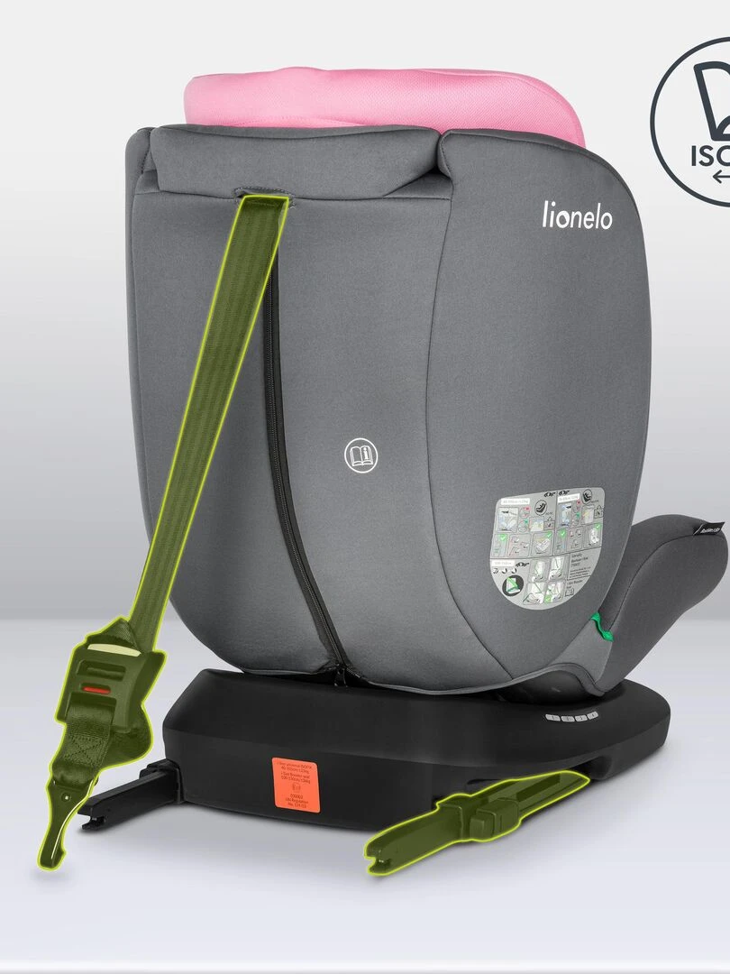 Siège auto bébé évolutif LIONELO Bastiaan i Size Groupe 0/1/2/3 360° ISOFIX Rose Gris Rose