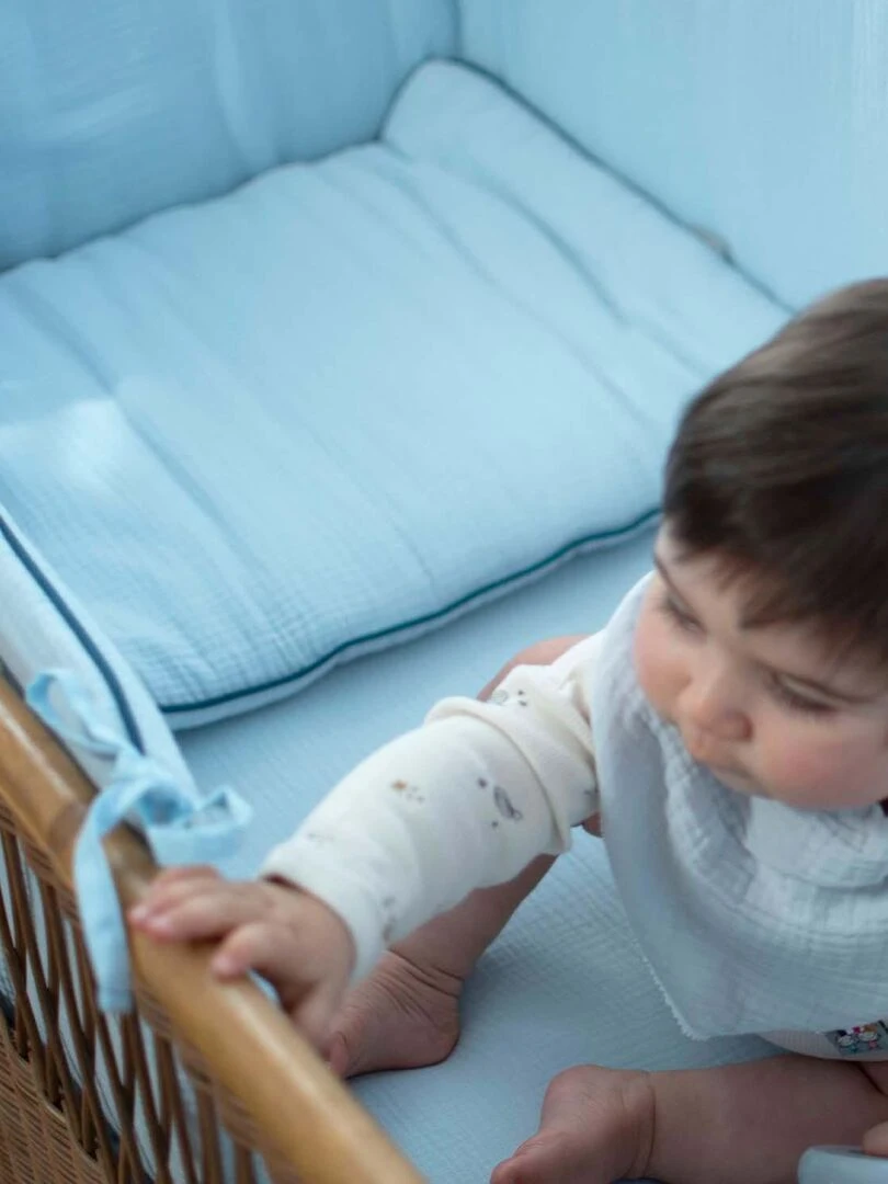 Oreiller plat en gaze de coton  Jeanne   Marron clair