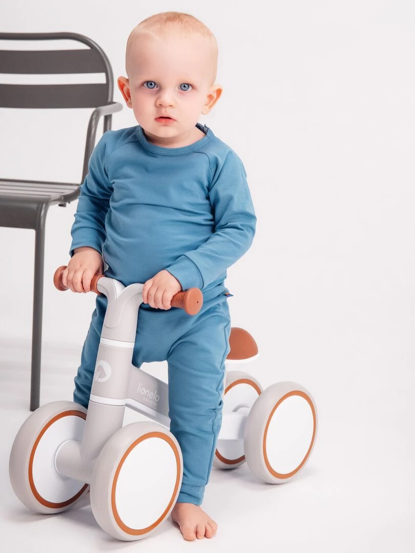 LIONELO Villy Vélo enfant 4 Roues Amorti à l'Avant Siège Ergonomique Gris Marron