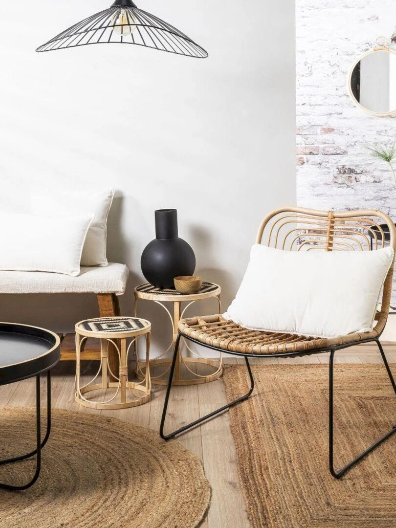 Coussin en velours avec contour perlé 'Deko&co'   Orange