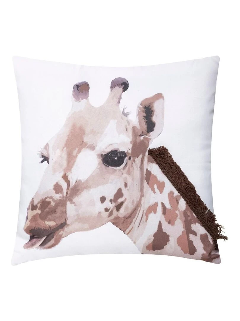 Coussin 40x40 cm Girafe Blanc