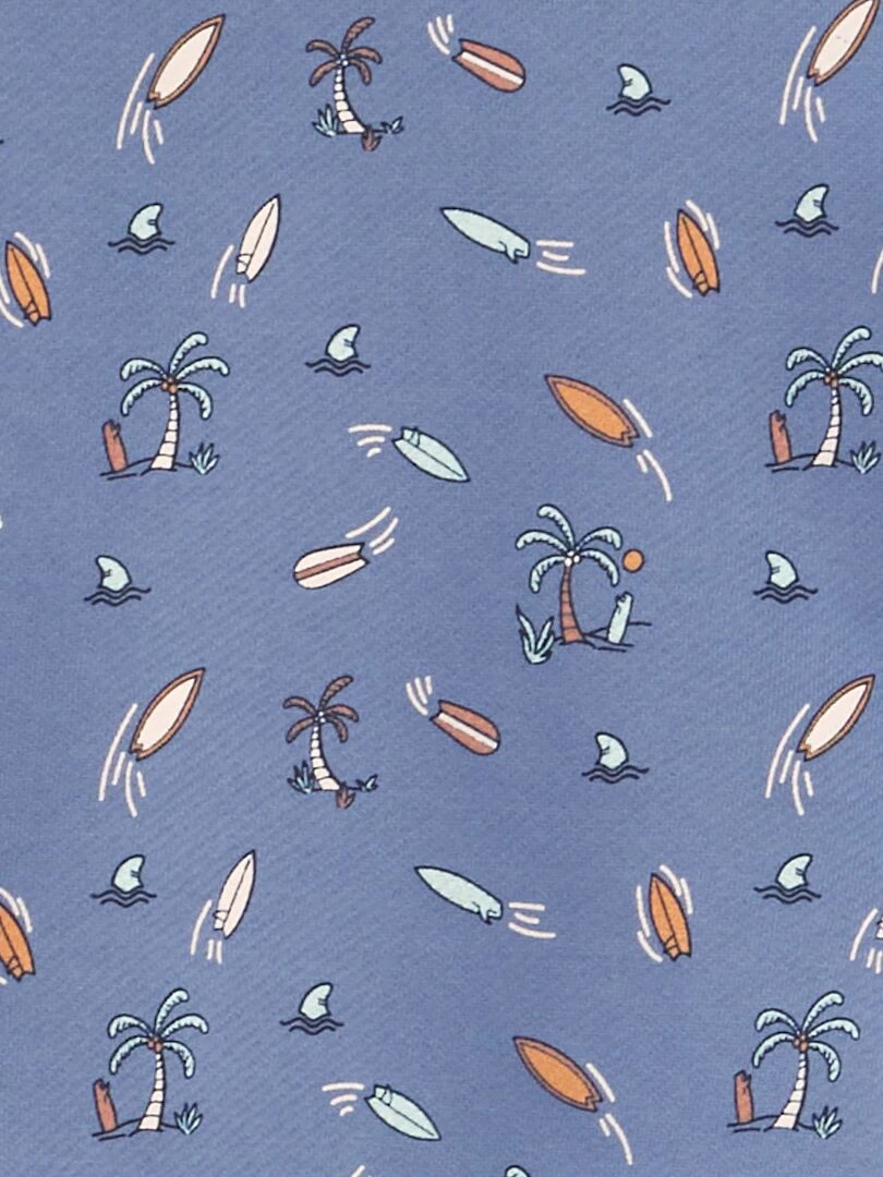 Sweat imprimé en french terry   Bleu gris