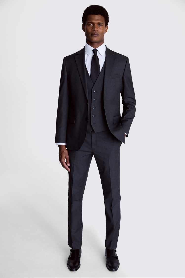Regular Fit Charcoal Stretch Jacket   Buy Online at Moss