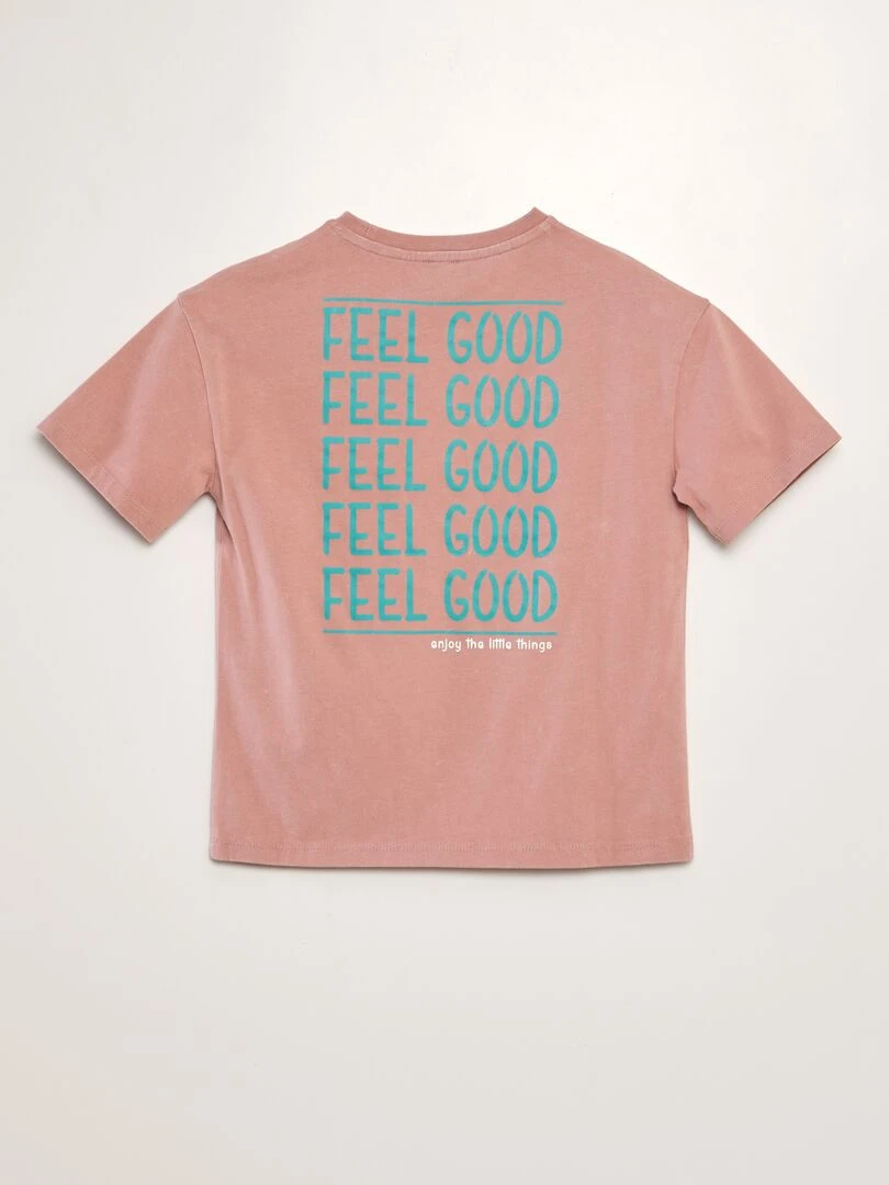 T shirt large imprimé   Rose