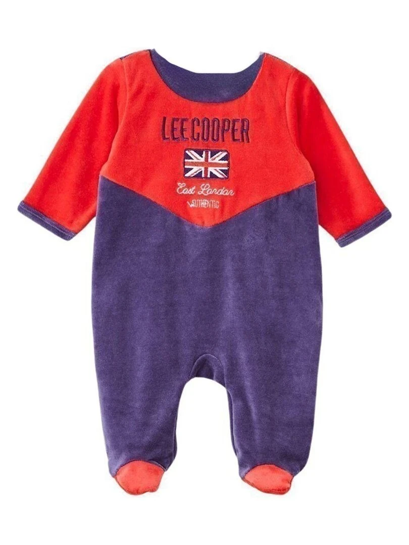 Lee Cooper Grenouillere bébé garçon imprimé logo en coton Rouge
