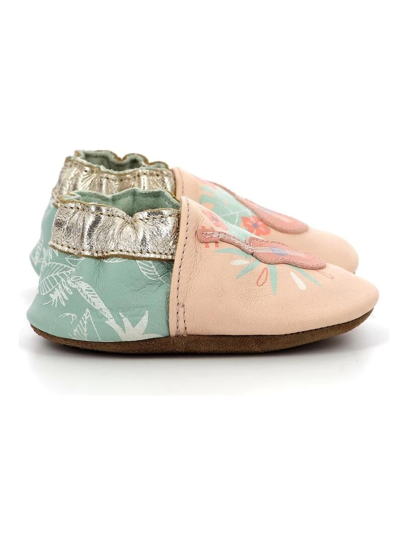 Chaussons Cuir Eyes On You Rose