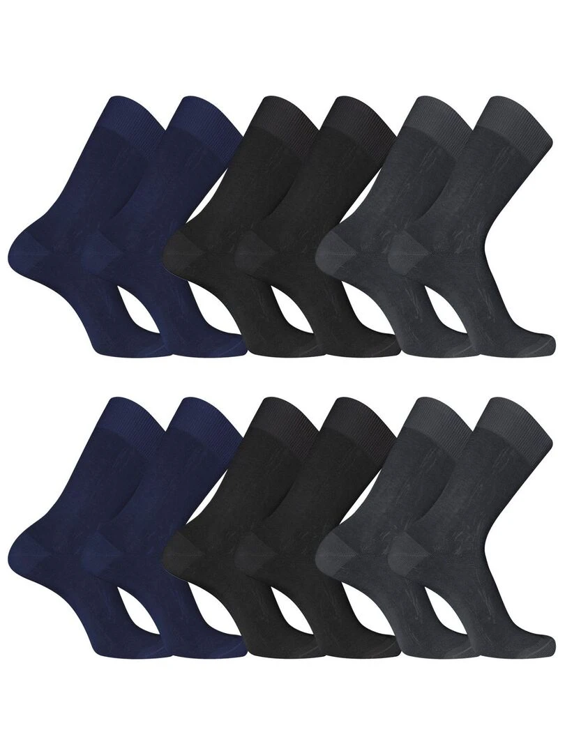 Lot de 6 Paires de chaussettes de ville en Fil d'Ecosse modèle 0110 Pierrecardin Gris