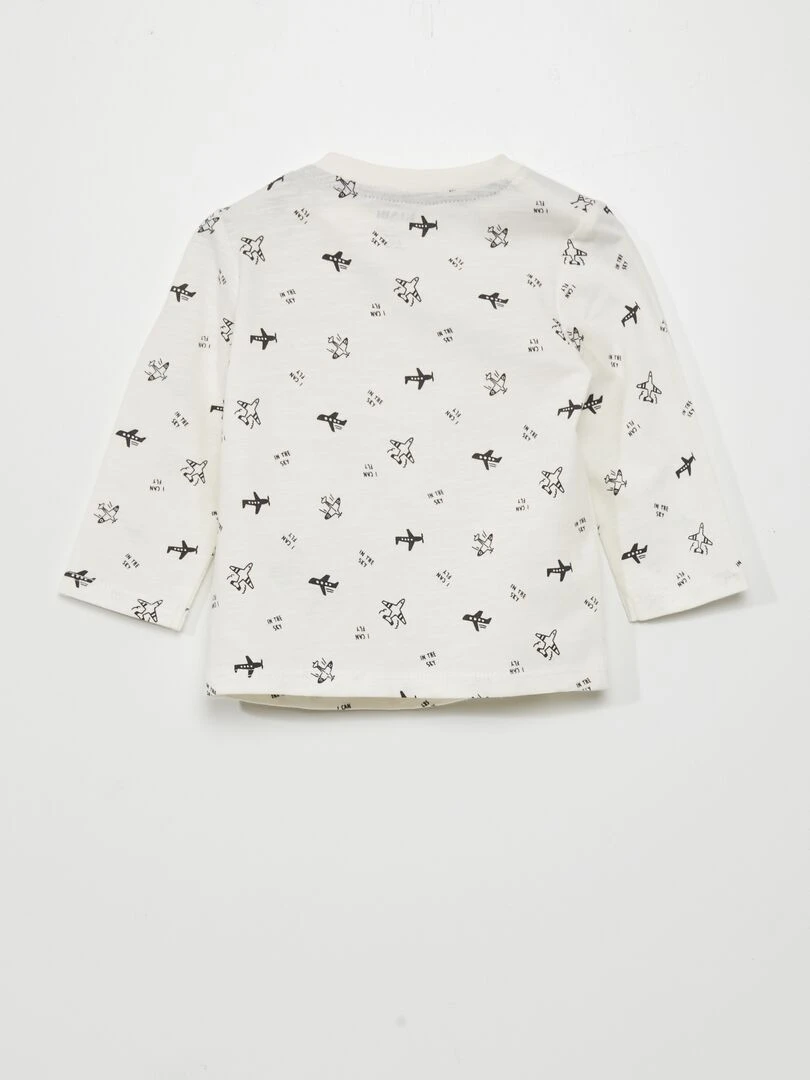 T shirt animé Blanc/noir