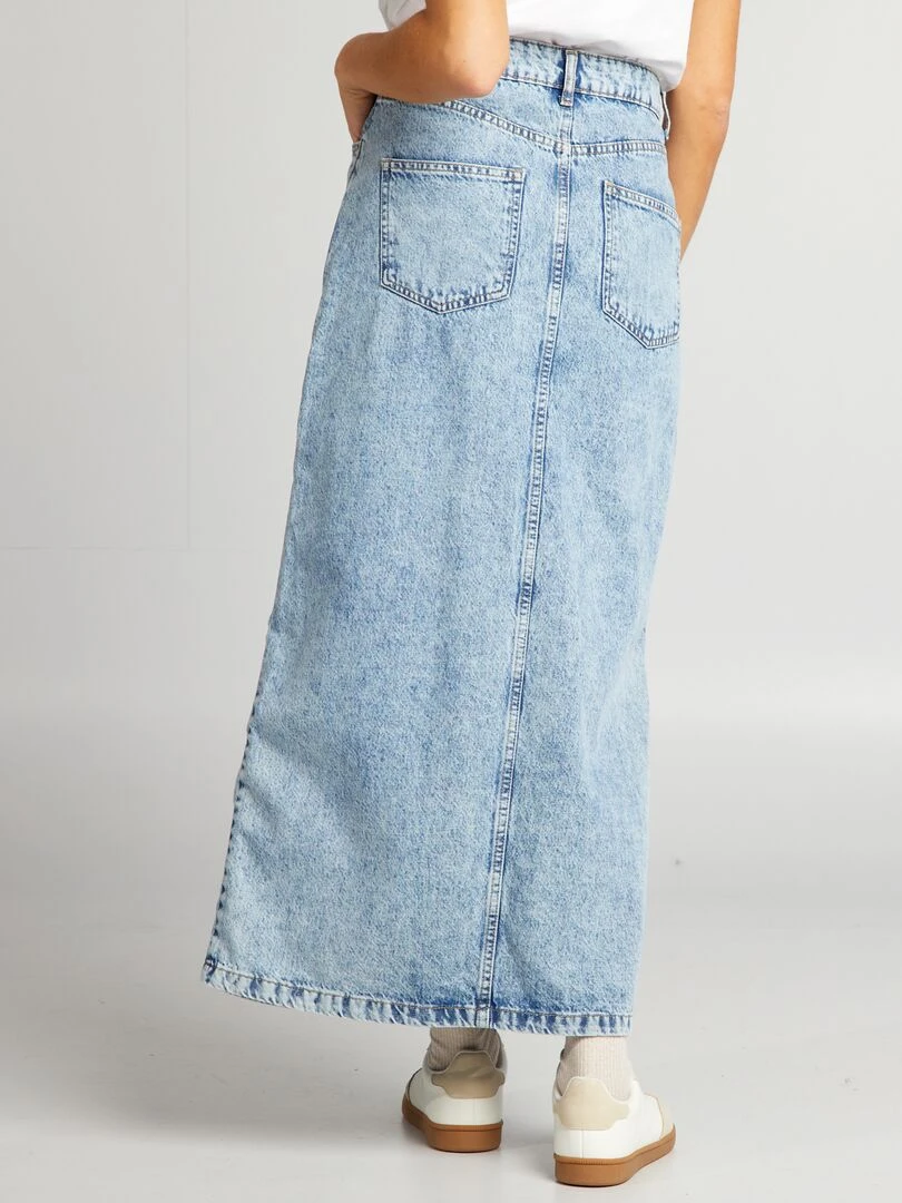 Jupe midi en jean   Bleu