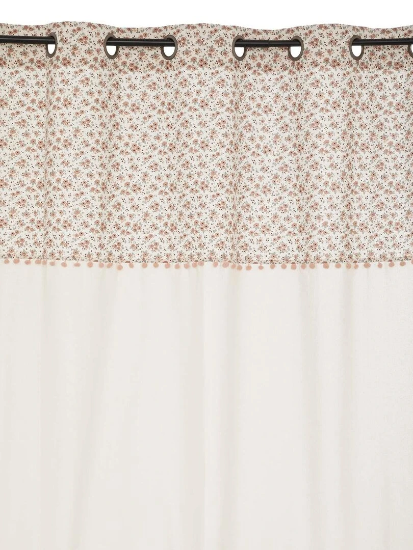 Rideau enfant esprit fleuri Beige