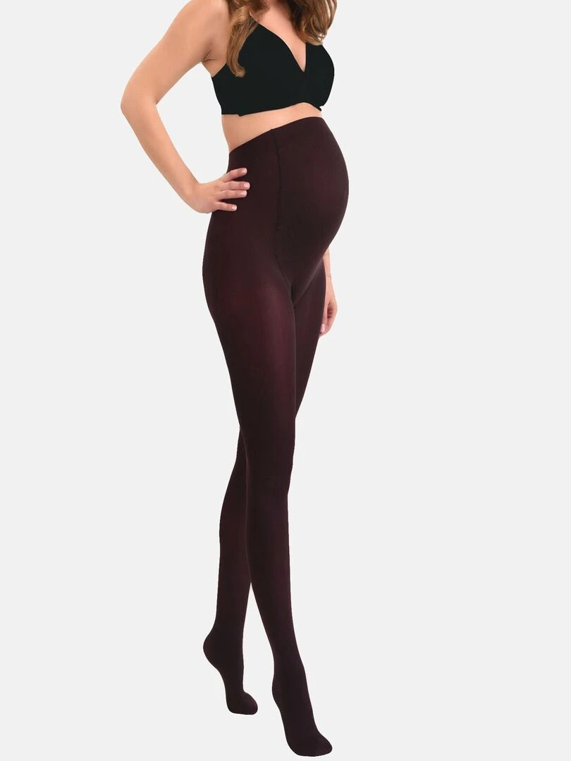 Collants de grossesse opaques confortables 60den (Mamsy) Bordeaux