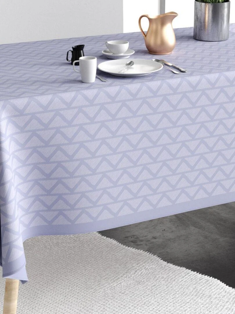 Nappe rectangulaire anti tache en Coton Tana Glycine Violet