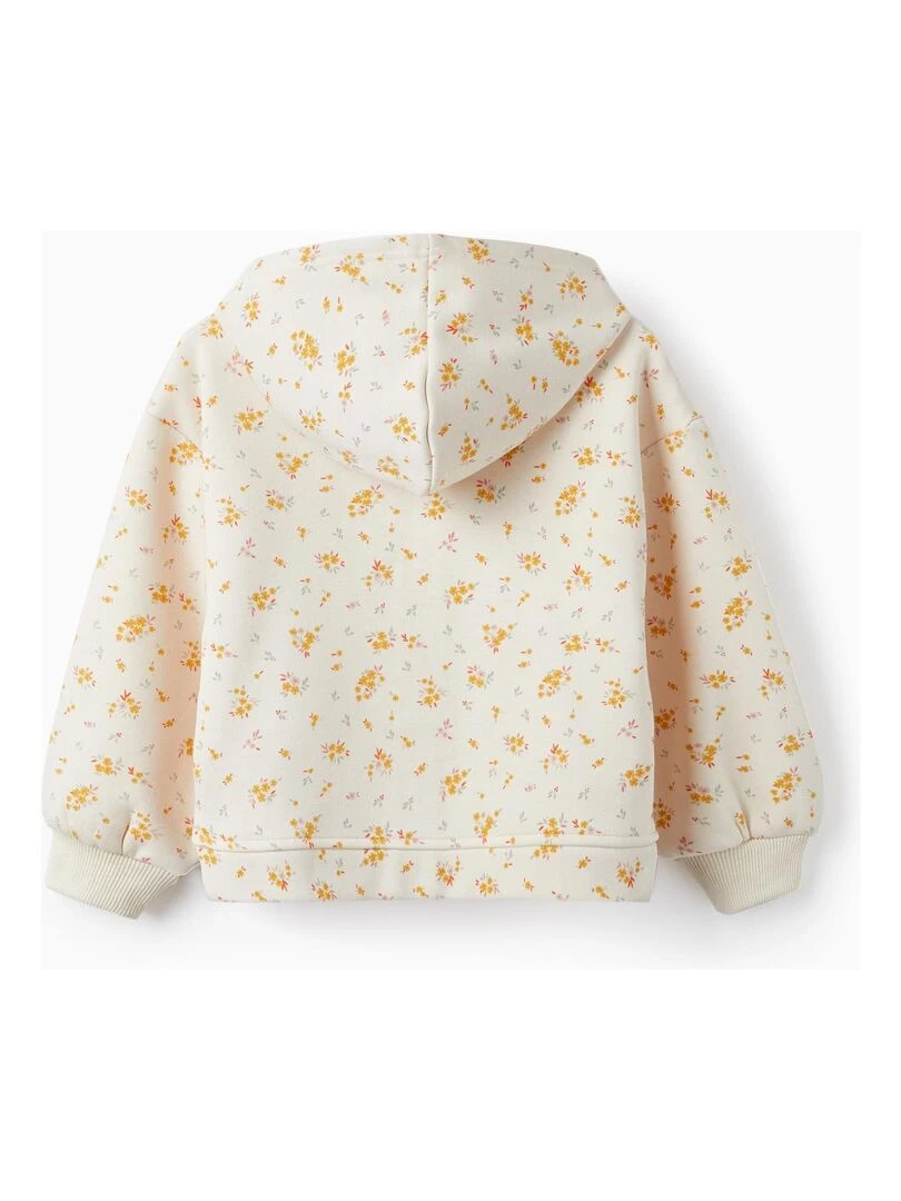 Manteau Matelassé avec Fermeture Éclair et Capuche pour Fille 'Floral' SWEET FROSTY DREAMS Beige clair