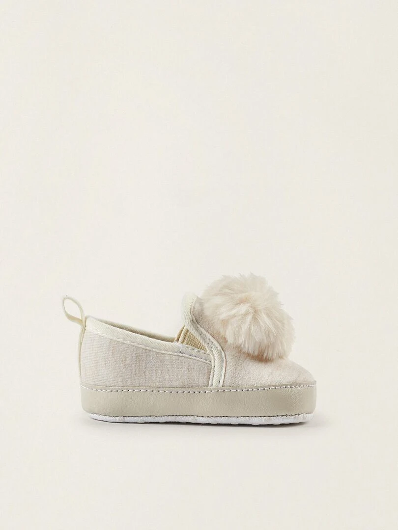 Leggings côtelés en tricot avec nœud pour bébé fille AUSTRALIANA Beige clair