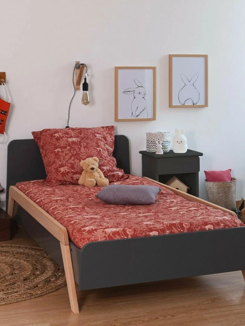 Lit enfant avec barrières Pixia   AKITEN RETAIL   Marron