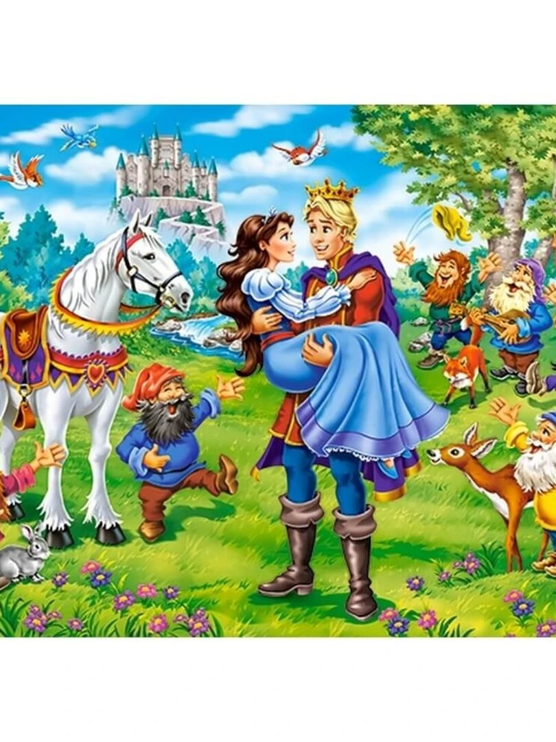 Puzzle 120 pièces : Blanche Neige Fin heureuse N/A