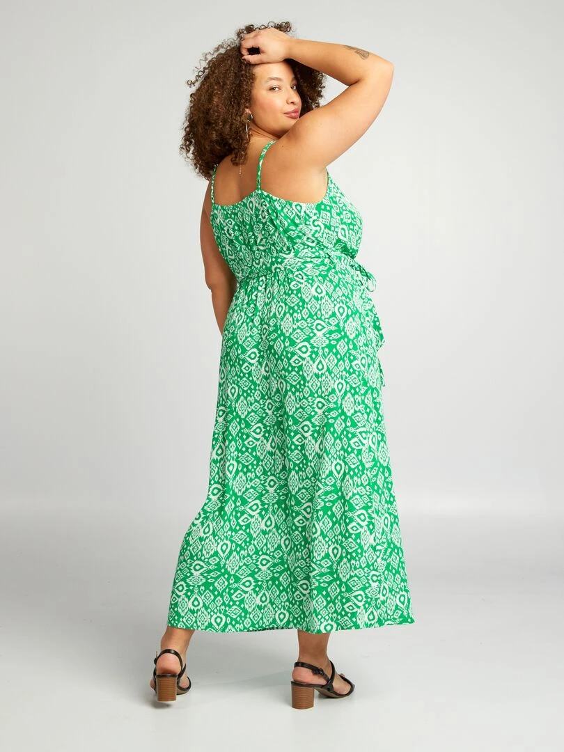 Robe longue avec bretelles croisées   Vert