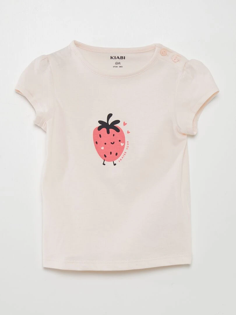 T shirt animé Rose clair