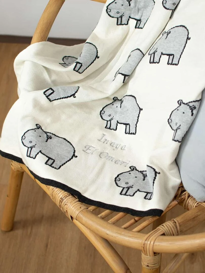 Couverture plaid   HIPPO   Ecru