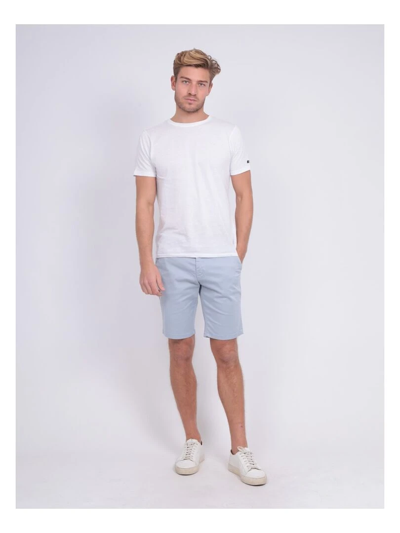 Bermuda chino slim BERKLEY   Bleu ciel