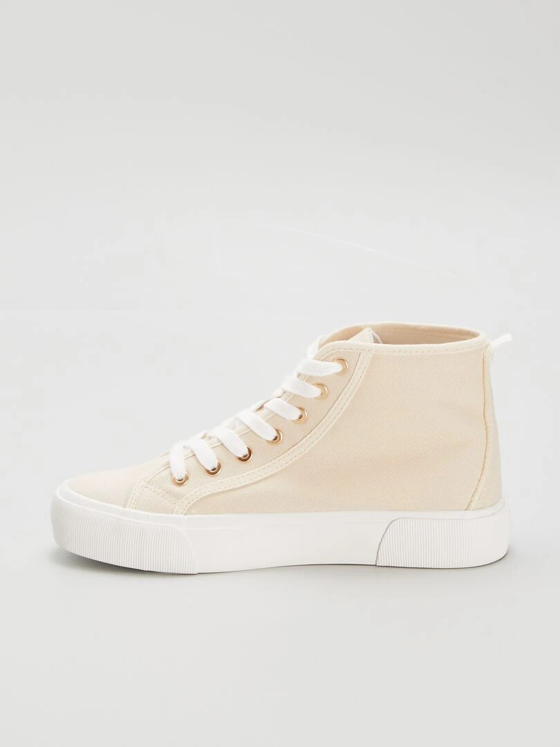 Baskets hautes en toile   Blanc