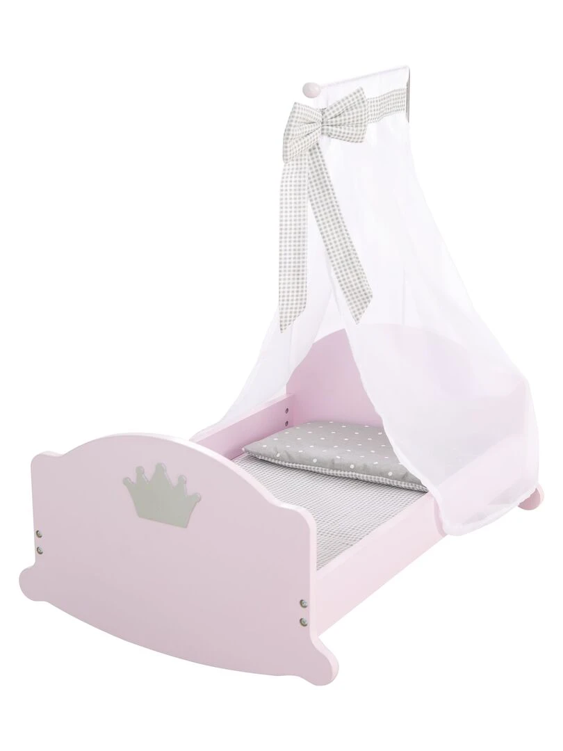 ROBA Berceau de Poupée Complet "Princess Sophie" Inclus Textile Rose/Gris N/A