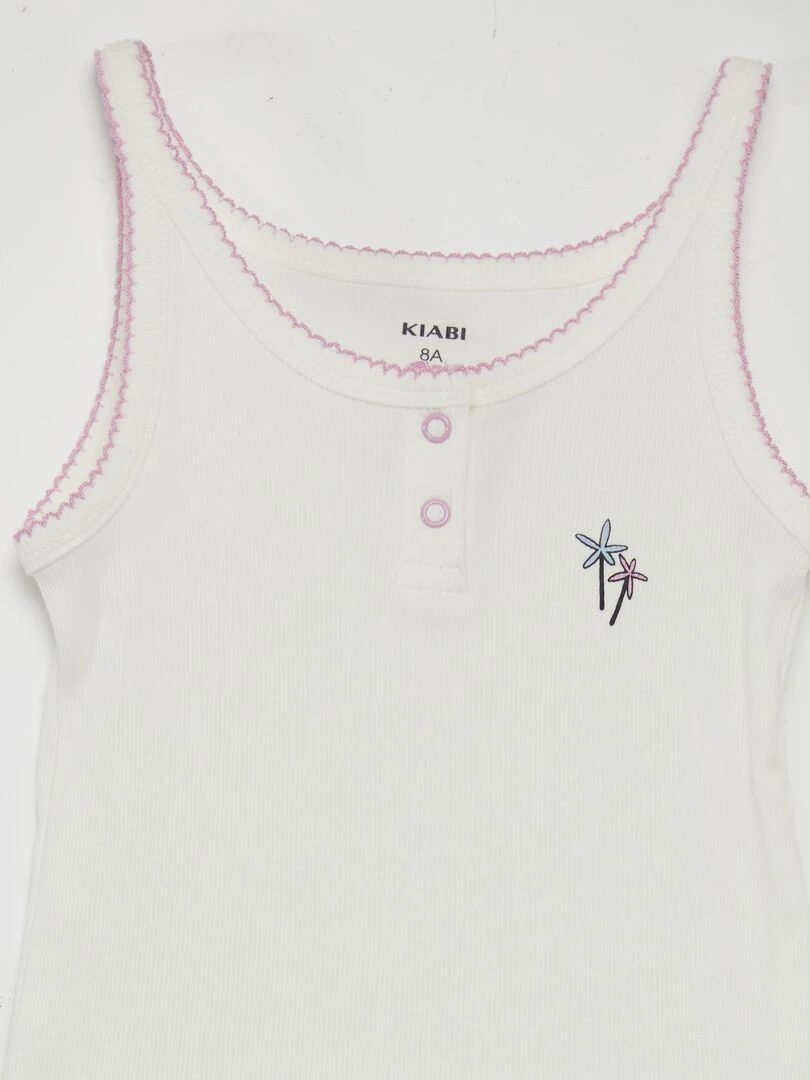 Ensemble de pyjama court 2 pièces blanc
