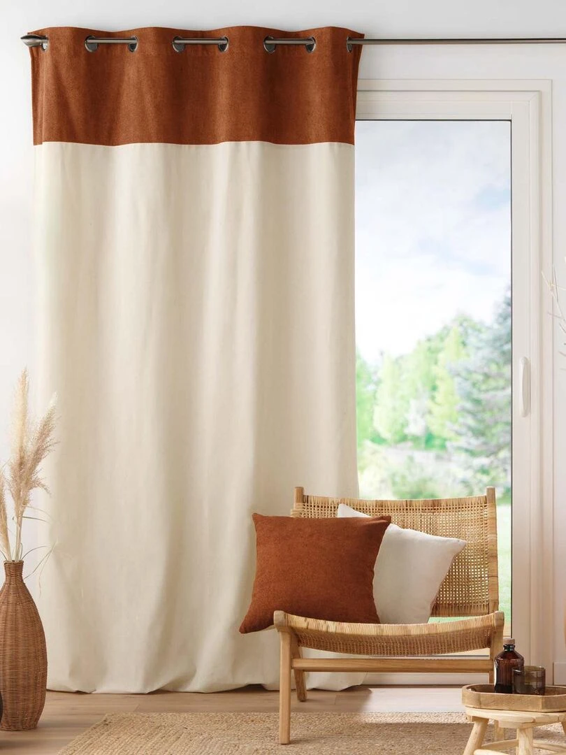 Rideau à top bouclette   Marron clair